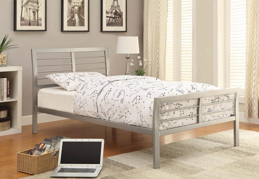 Cooper Twin Metal Bed Silver_0