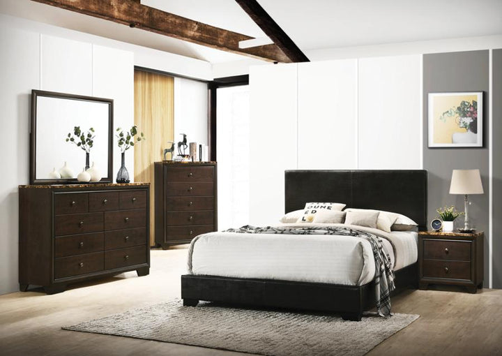 Conner Eastern King Upholstered Panel Bed Black_5