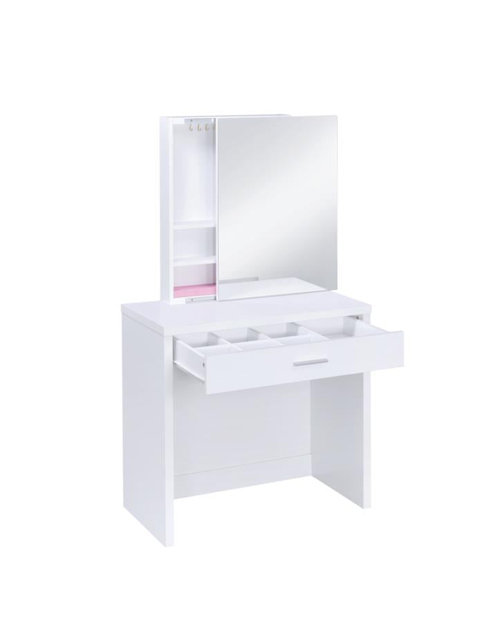 2-piece Vanity Set with Lift-Top Stool White_4