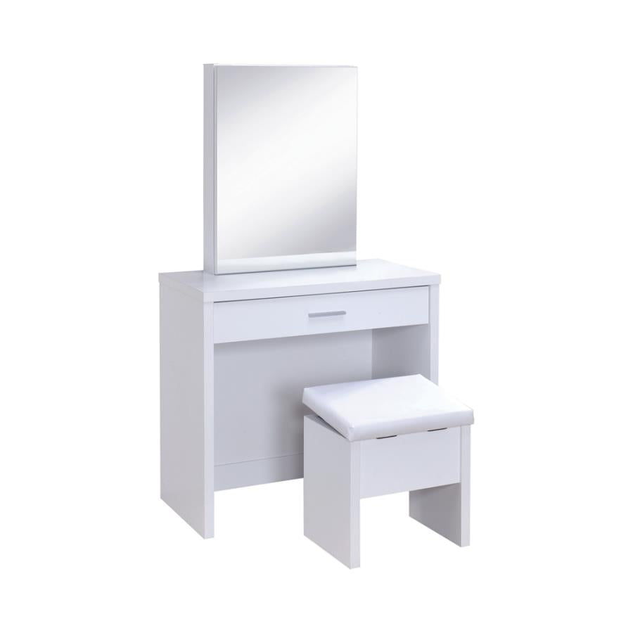 2-piece Vanity Set with Lift-Top Stool White_1