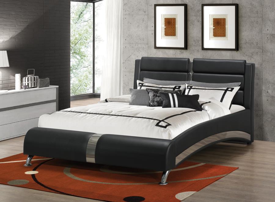 Jeremaine California King Upholstered Bed Black_0