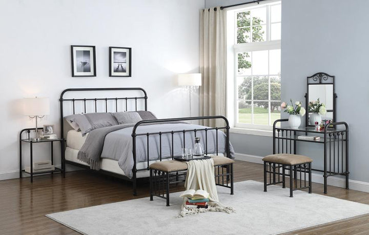 Livingston Full Panel Metal Bed Dark Bronze_1