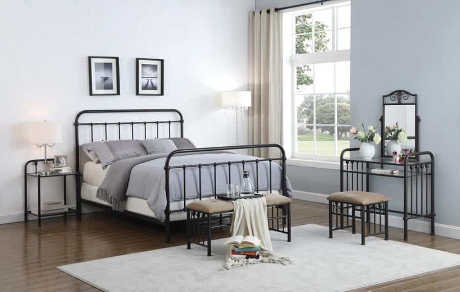 Livingston Full Panel Metal Bed Dark Bronze_2