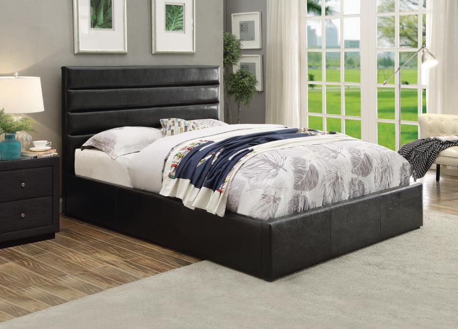 Riverbend Eastern King Upholstered Storage Bed Black_0