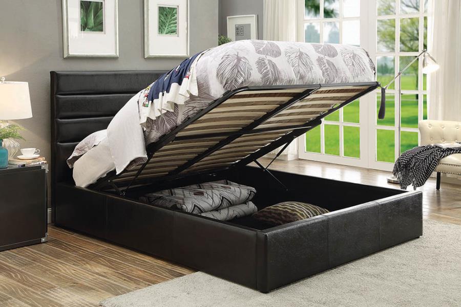 Riverbend Queen Upholstered Storage Bed Black_1