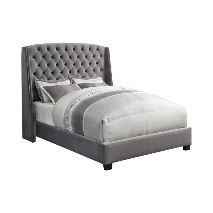 Pissarro California King Tufted Upholstered Bed Grey_1