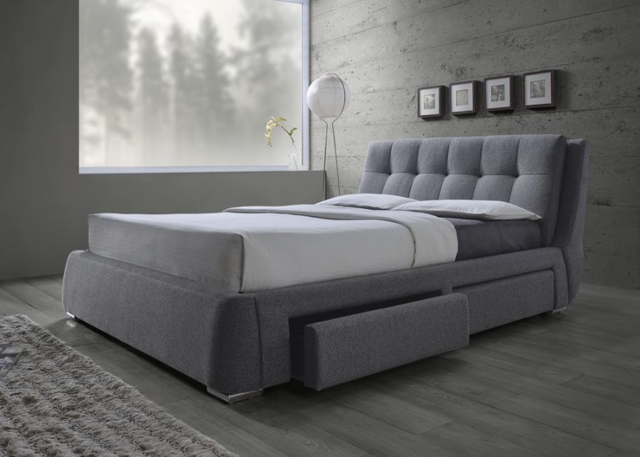 Fenbrook Eastern King Tufted Upholstered Storage Bed Grey_0