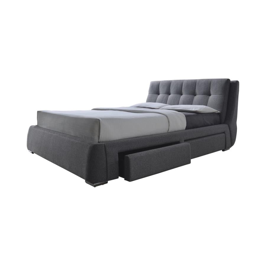 Fenbrook California King Tufted Upholstered Storage Bed Grey_1