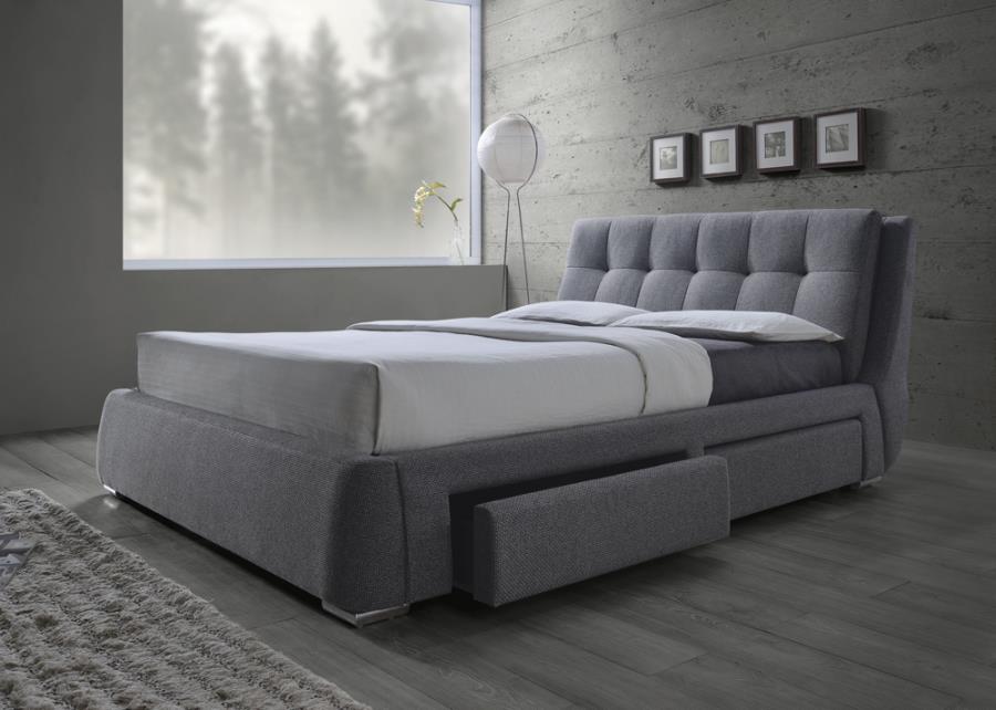 Fenbrook California King Tufted Upholstered Storage Bed Grey_0
