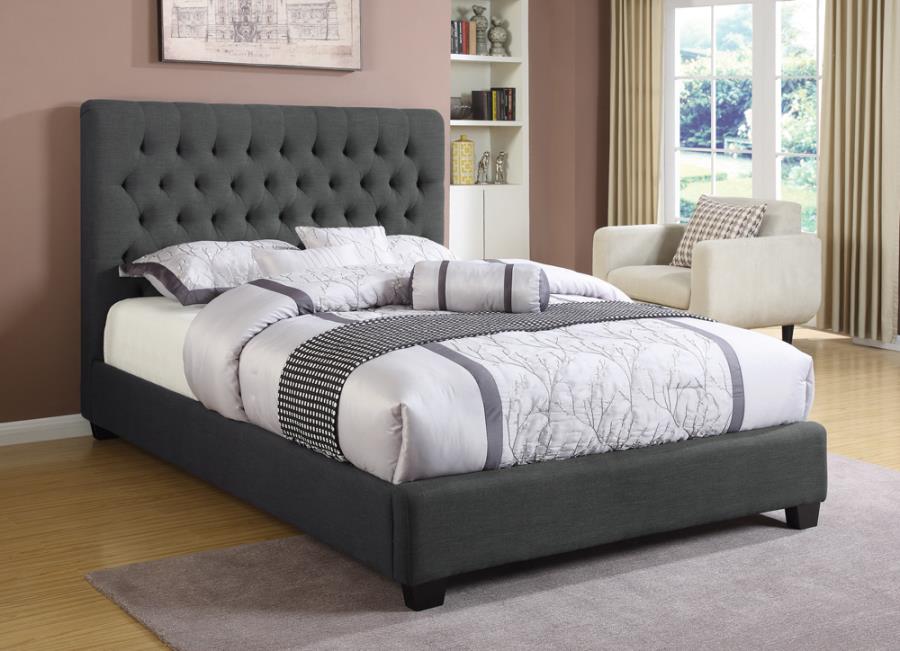 Chloe Tufted Upholstered Eastern King Bed Charcoal_0