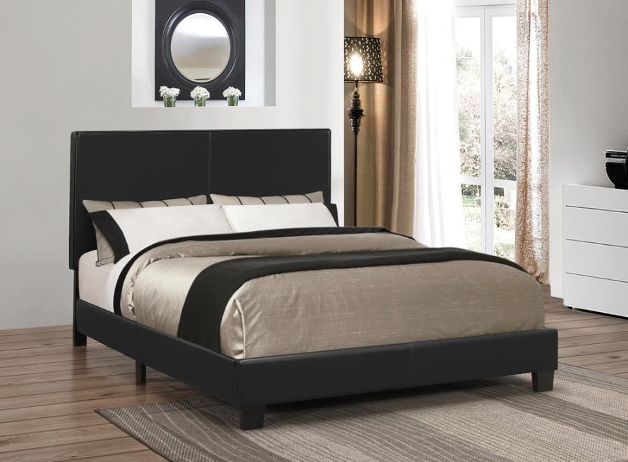 Muave Bed Upholstered Queen Black_0