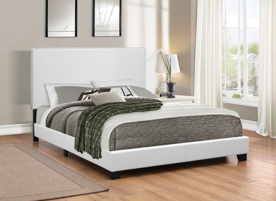 Muave Queen Upholstered Bed White_0