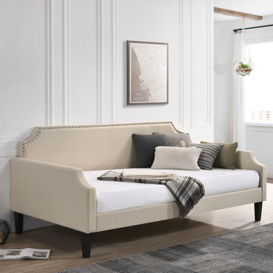 Olivia Upholstered Twin Daybed with Nailhead Trim_0