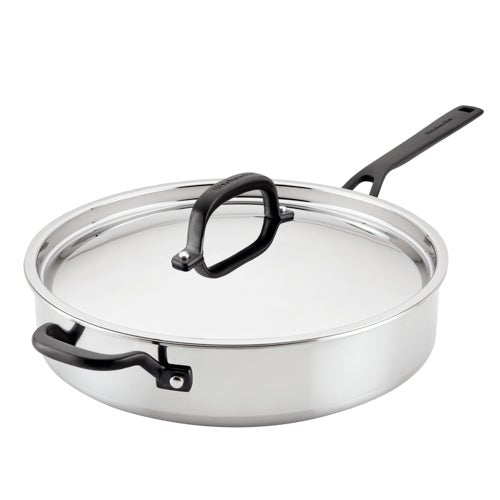 5qt Stainless Steel 5-Ply Covered Saute Pan w/ Helper Handle_0