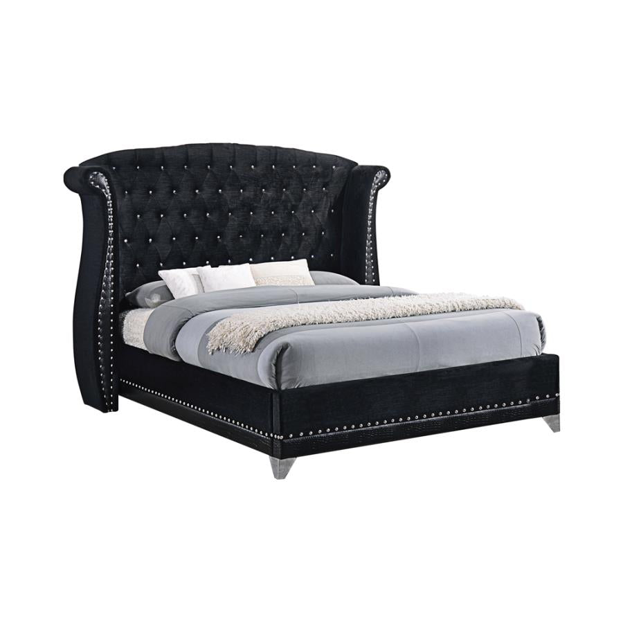 Barzini Eastern King Tufted Upholstered Bed Black_1