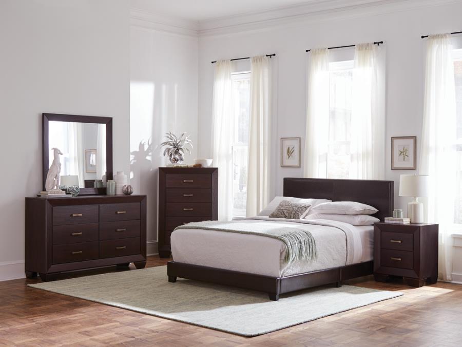 Dorian 5-piece Eastern King Bedroom Set Brown and Dark Cocoa_1