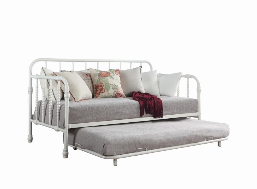 Twin Metal Daybed with Trundle White_3