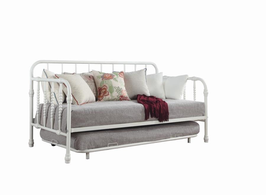 Twin Metal Daybed with Trundle White_2