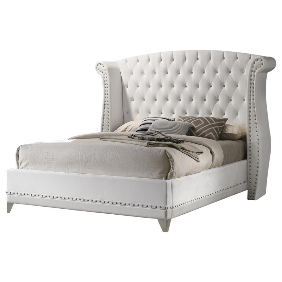 Barzini Queen Wingback Tufted Bed White_1