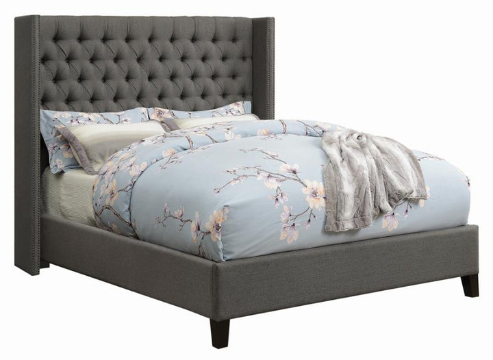 Bancroft Demi-wing Upholstered Eastern King Bed Grey_2