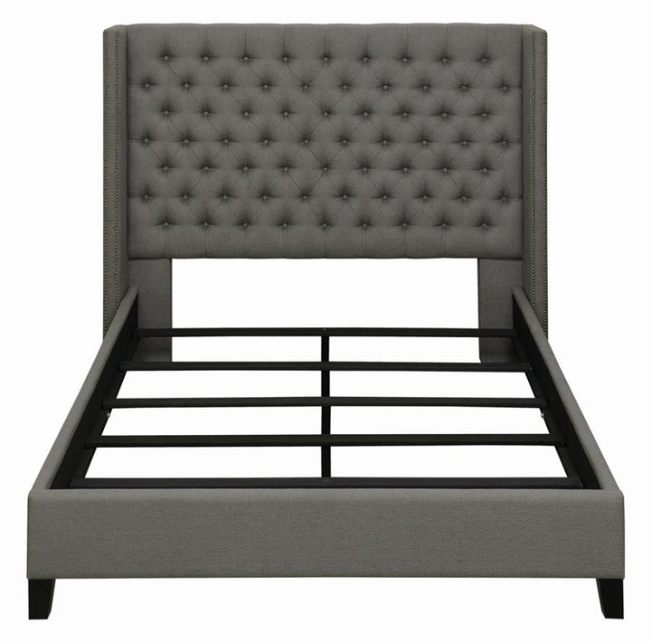 Bancroft Demi-wing Upholstered California King Bed Grey_4