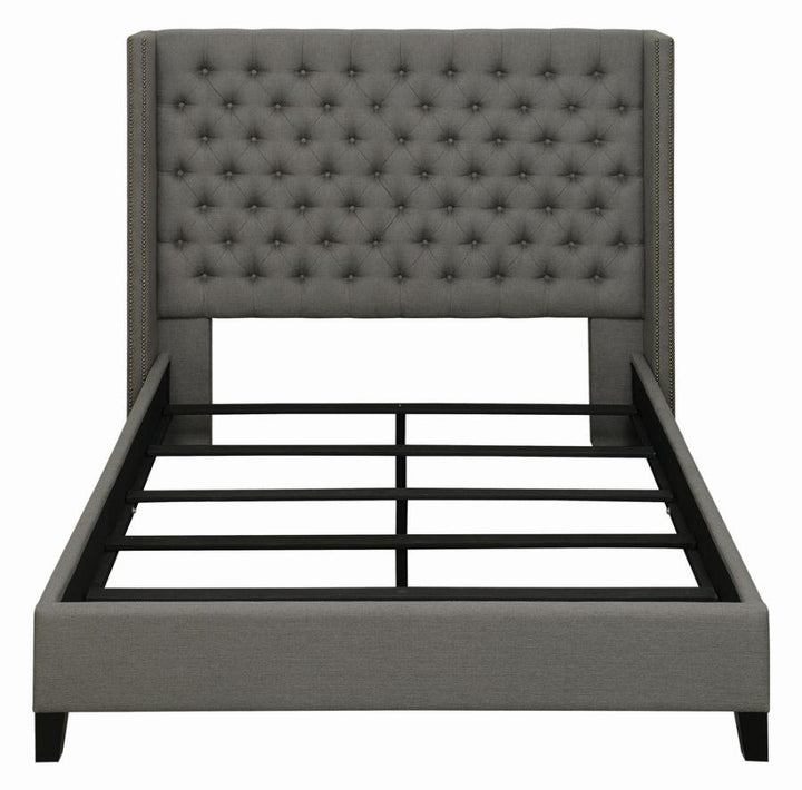 Bancroft Demi-wing Upholstered Queen Bed Grey_4