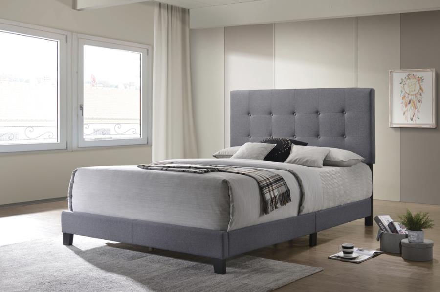 Mapes Tufted Upholstered Eastern King Bed Grey_0