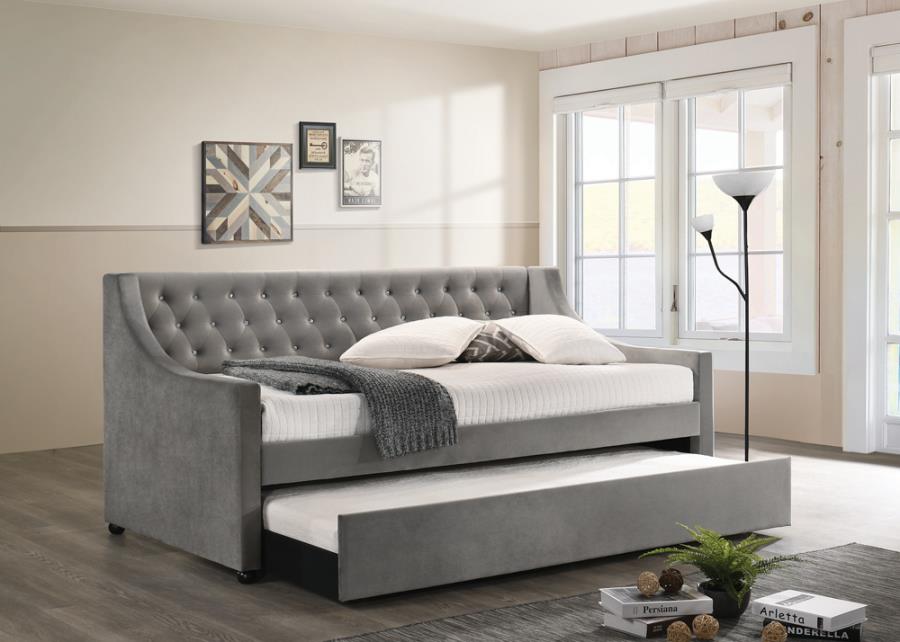Chatsboro Twin Upholstered Daybed with Trundle Grey_0