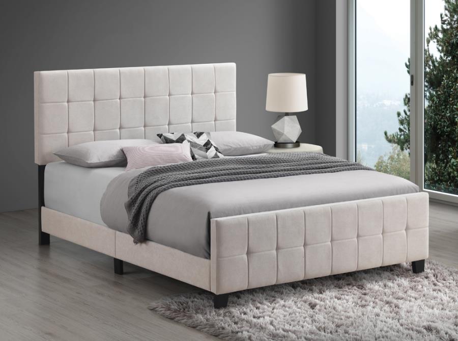 Fairfield Queen Upholstered Panel Bed Beige_0