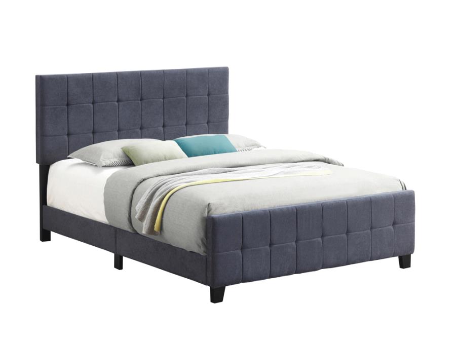 Fairfield Queen Upholstered Panel Bed Dark Grey_1