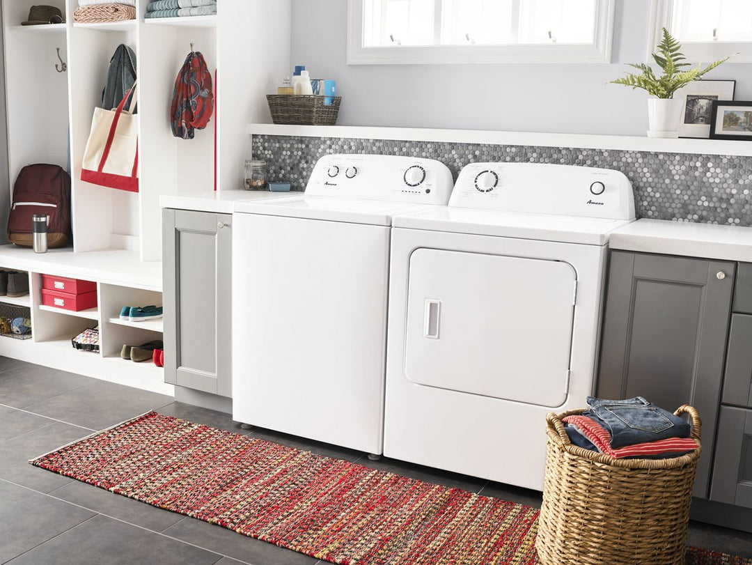 Amana - 6.5 Cu. Ft. Electric Dryer with Automatic Dryness Control - White_3