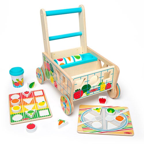 Wooden Shape Sorting Grocery Cart Ages 1+ Years_0