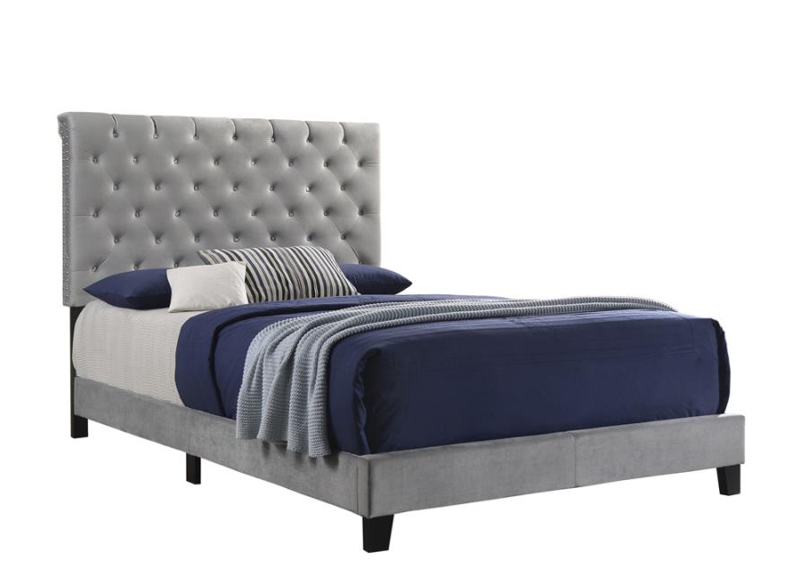 Warner Queen Upholstered Bed Grey_1