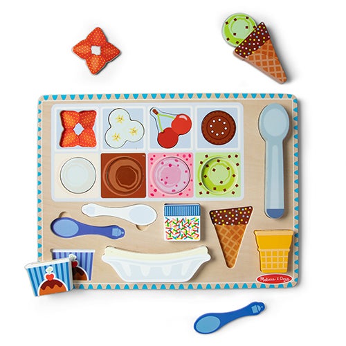 Wooden Magnetic Ice Cream Puzzle & Play Set Ages 2+ Years_0