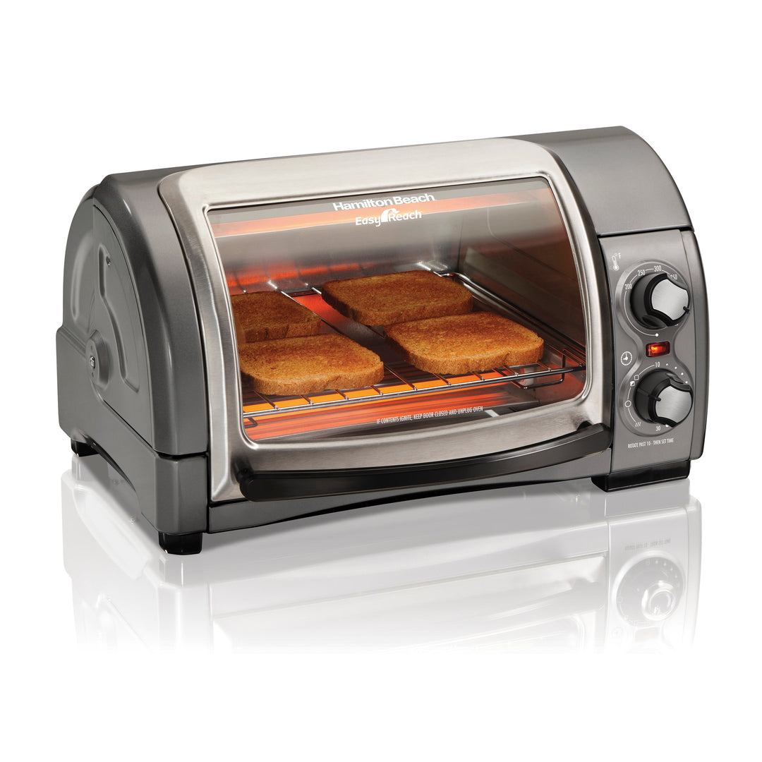 4 Slice Easy Reach Toaster Oven w/ Roll Top Door_0