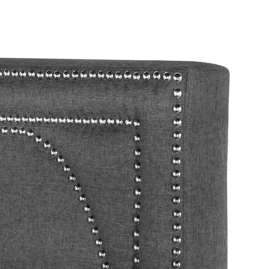 Bowfield Upholstered Bed with Nailhead Trim Charcoal_7