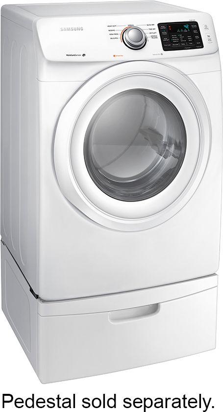 Samsung - 7.5 Cu. Ft. Stackable Electric Dryer with Sensor Dry - White_2