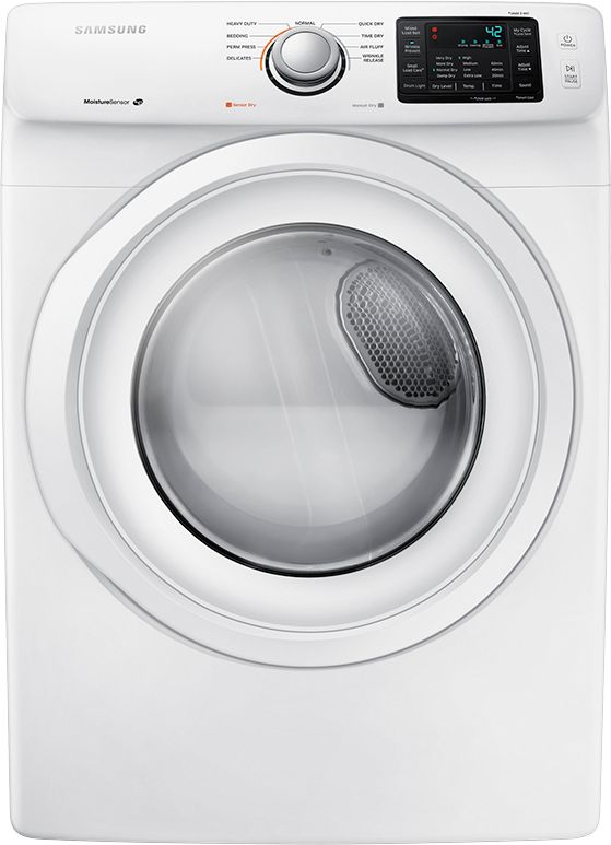 Samsung - 7.5 Cu. Ft. Stackable Electric Dryer with Sensor Dry - White_1
