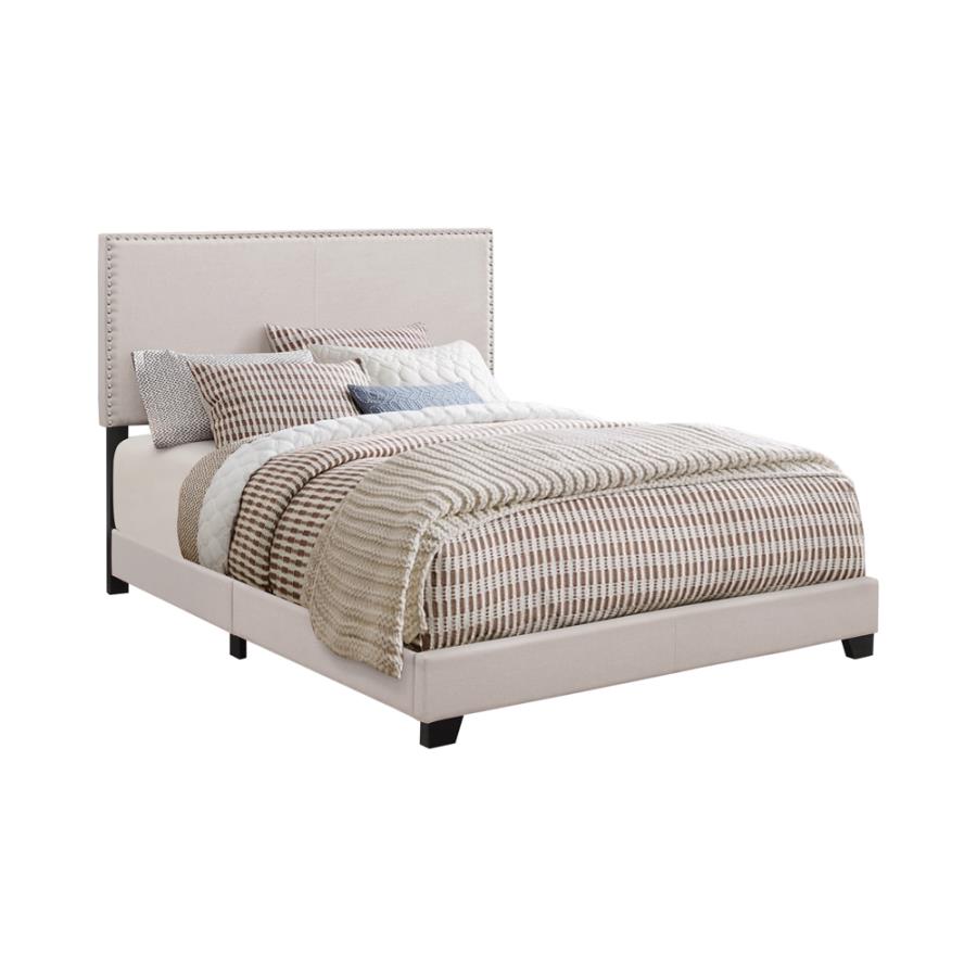 Boyd Full Upholstered Bed with Nailhead Trim Ivory_1