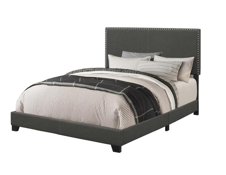 Boyd Full Upholstered Bed with Nailhead Trim Charcoal_1