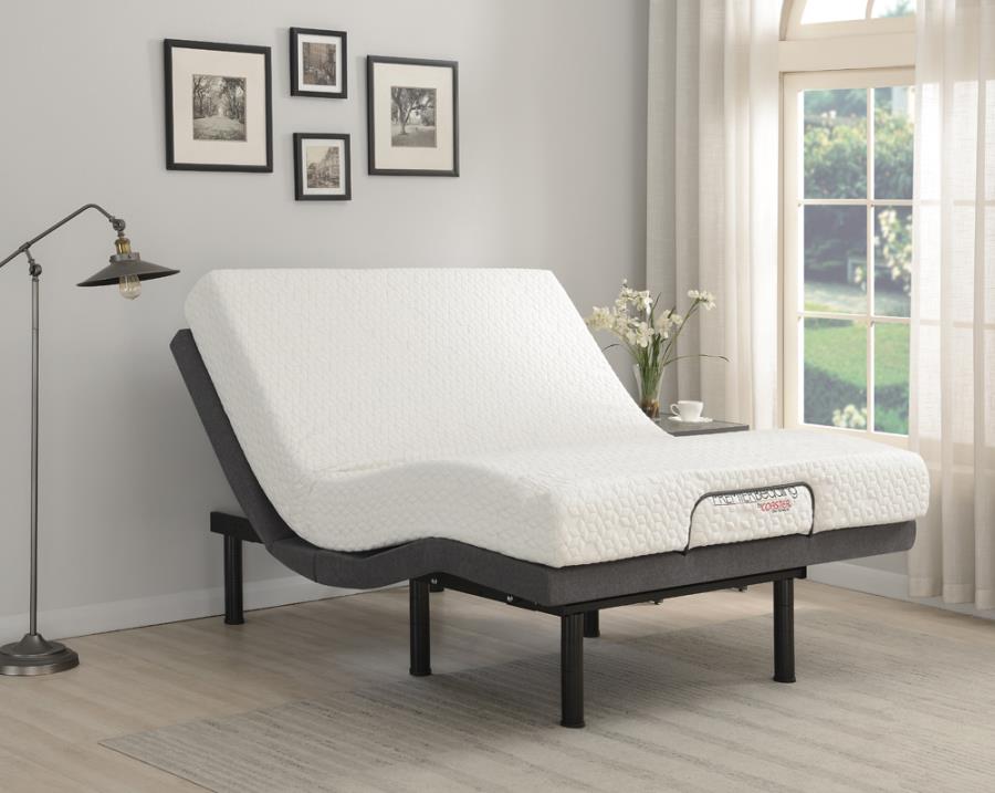 Clara Full Adjustable Bed Base Grey and Black_1