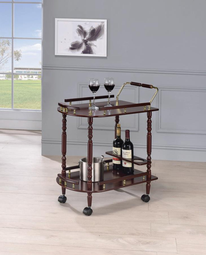 2-tier Serving Cart Merlot and Brass_0