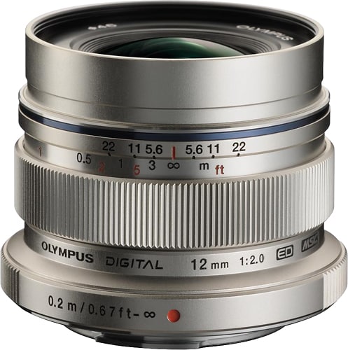 Olympus - M.Zuiko Digital ED 12mm f/2.0 Wide-Angle Lens for Most Micro Four Thirds Cameras - Silver_1