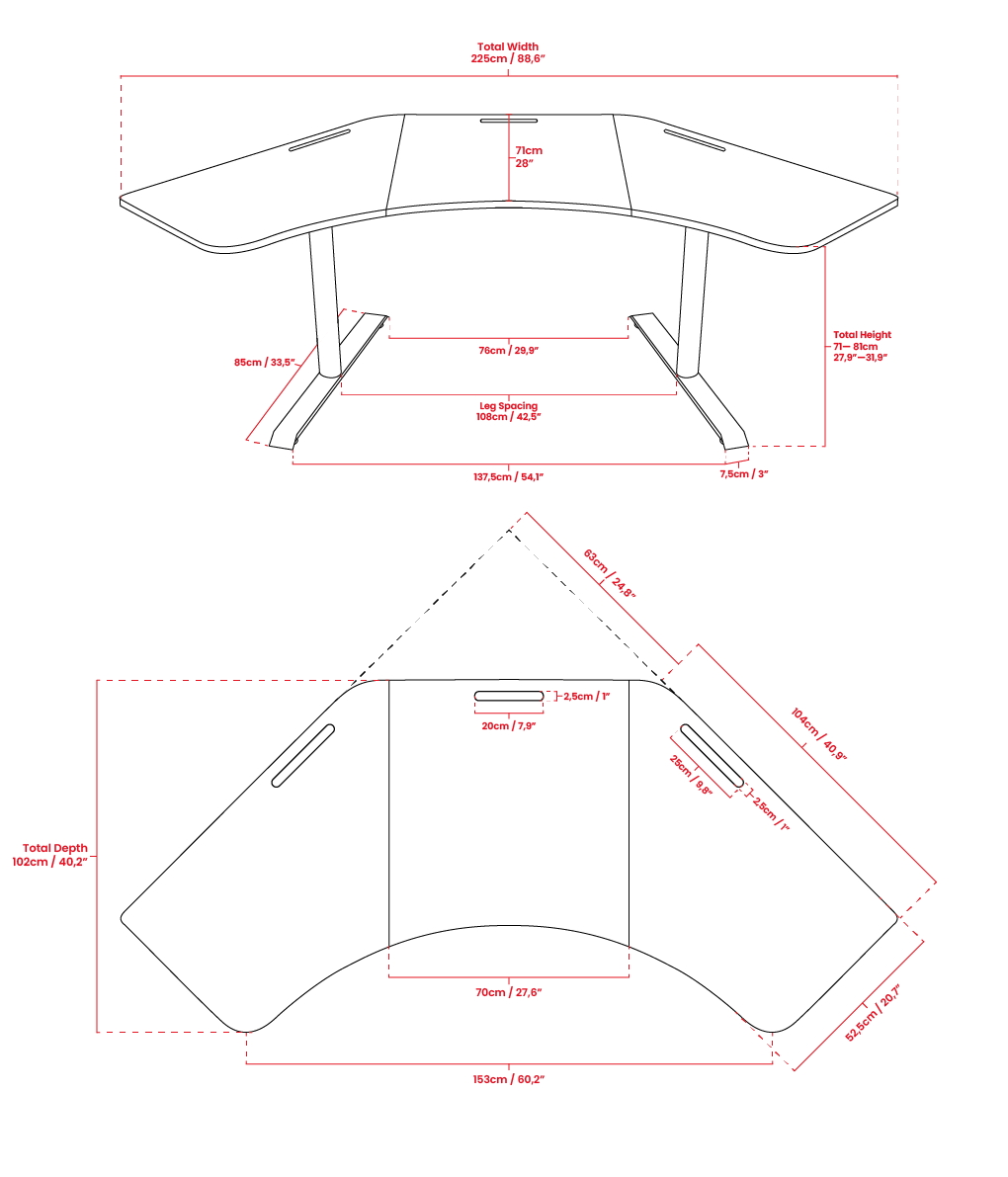 Arozzi - Arena Angelo Gaming Desk - Pure Black_5