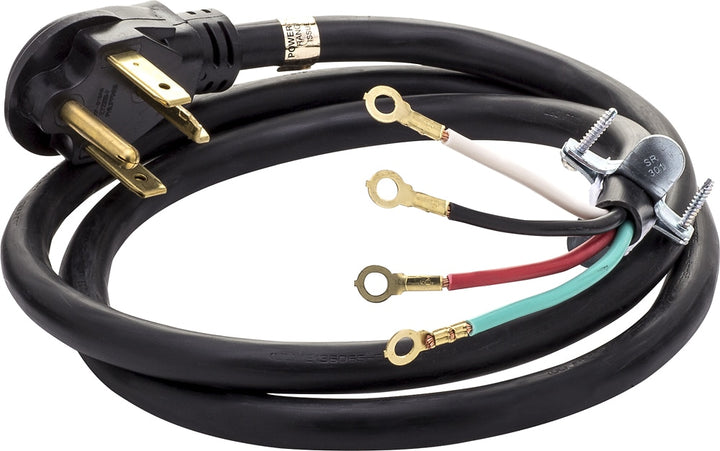 Smart Choice - 6' 30-Amp 4-Prong Dryer Cord with Eyelet Terminals - Black_2