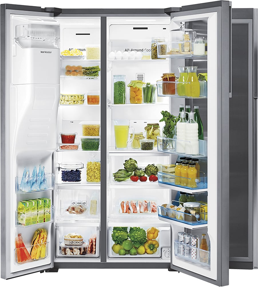 Samsung - 21.5 Cu. Ft. Side-by-Side Counter Depth Fingerprint Resistant Refrigerator with Food ShowCase - Stainless steel_10