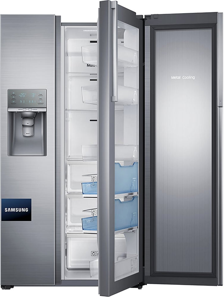 Samsung - 21.5 Cu. Ft. Side-by-Side Counter Depth Fingerprint Resistant Refrigerator with Food ShowCase - Stainless steel_4