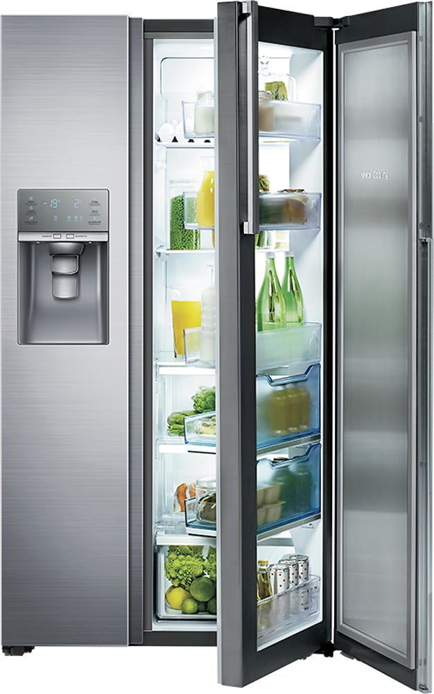 Samsung - 21.5 Cu. Ft. Side-by-Side Counter Depth Fingerprint Resistant Refrigerator with Food ShowCase - Stainless steel_18
