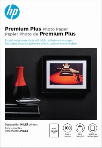 HP - Premium Plus Soft Gloss 4" x 6" Photo Paper - 100 count - White_0