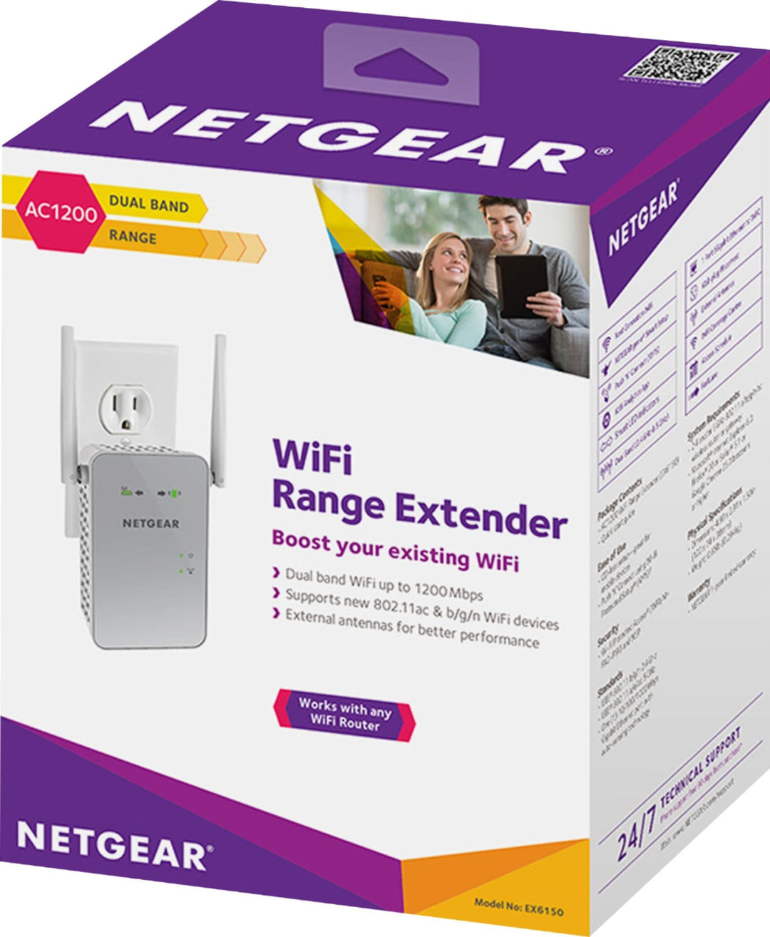 NETGEAR - AC1200 Dual-Band Wi-Fi Range Extender - White_3